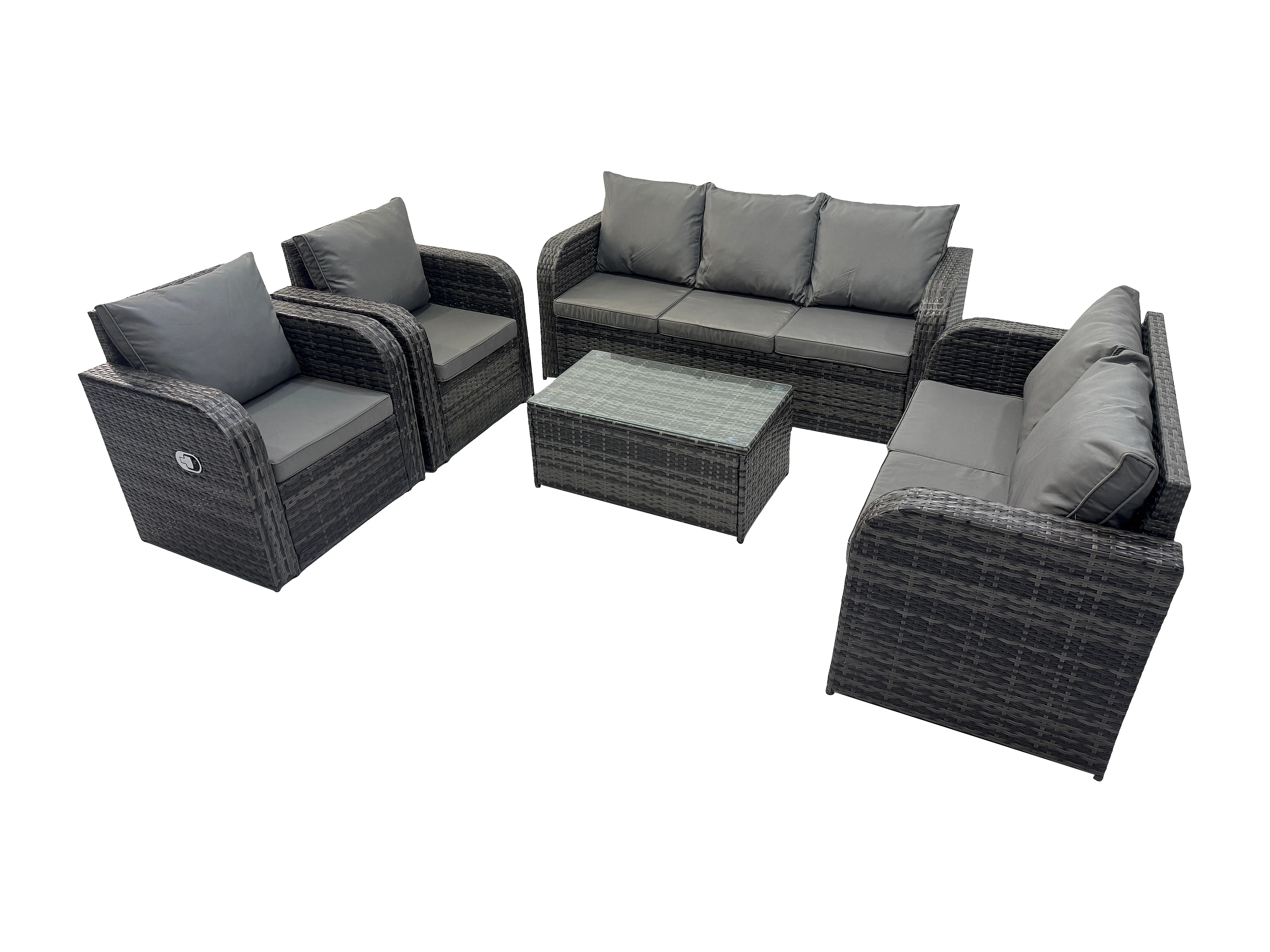 Polyrattan Gartenmöbel Set Rattansofa, Tisch und Sesseln Gartentisch Terrassenset