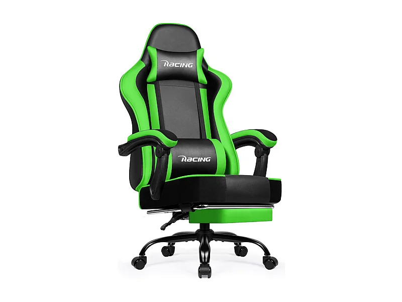 Fauteuil Gamer, Chaise De Bureau, Chaise De Gaming, Gaming Chair Avec Dossier Réglable À 170°, Siege Gaming, vert