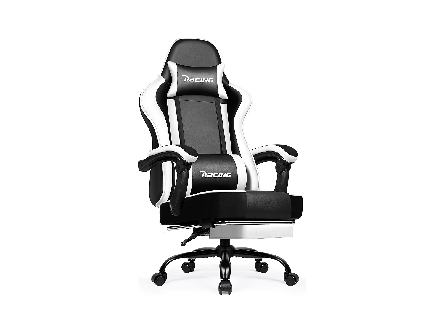 Fauteuil Gamer, Chaise De Bureau, Chaise De Gaming, Gaming Chair Avec Dossier Réglable À 170°, Siege Gaming, blanc