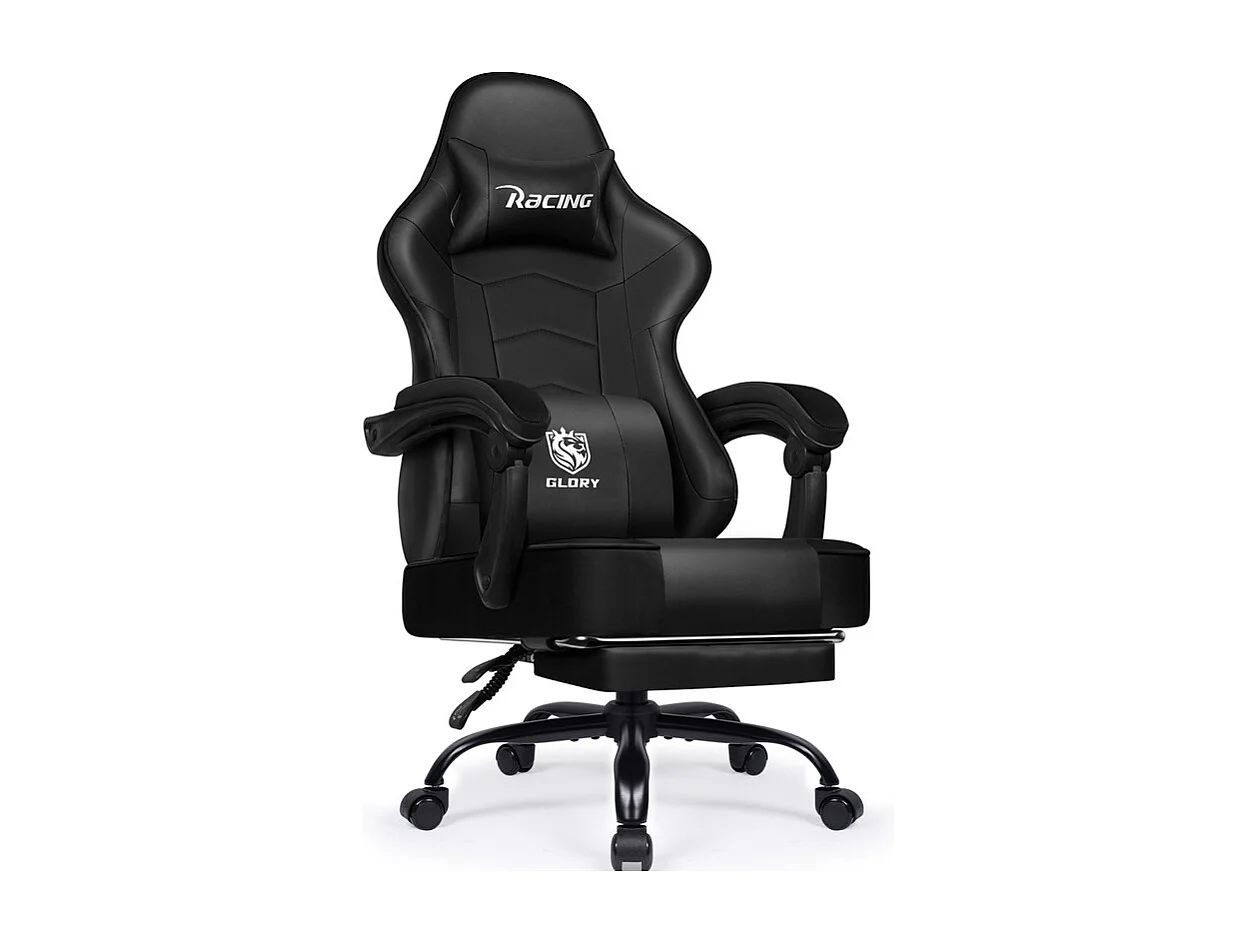 Fauteuil Gaming Ergonomique, Fauteuil Gamer, Chaise De Bureau, Chaise De Gaming, Gaming Chair Avec Dossier Réglable À 170°, Siege Gaming, Noir