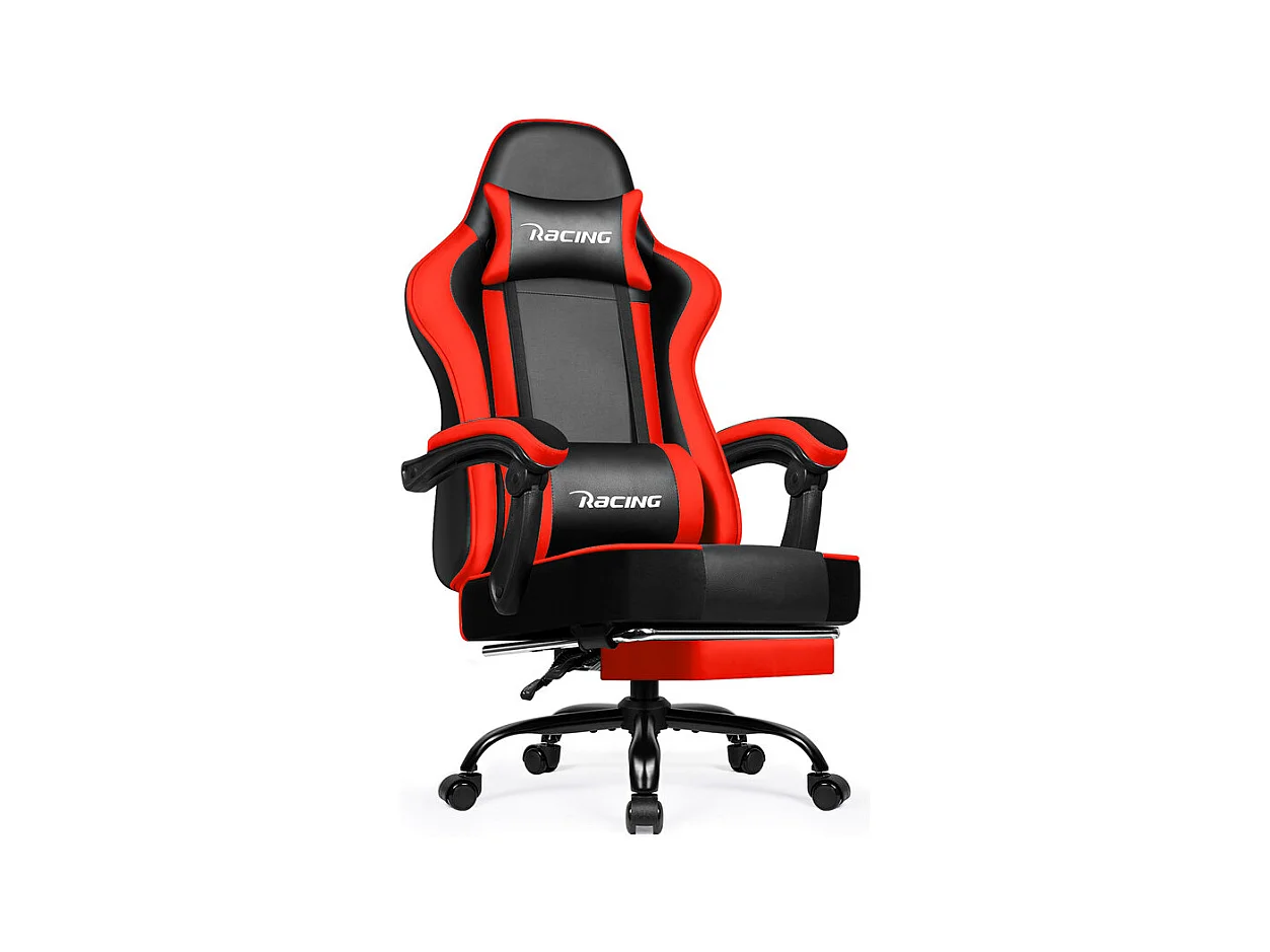 Fauteuil Gamer, Chaise De Bureau, Chaise De Gaming, Gaming Chair Avec Dossier Réglable À 170°, Siege Gaming,  rouge
