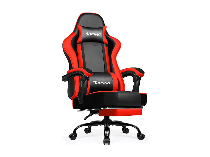 Fauteuil Gamer, Chaise De Bureau, Chaise De Gaming, Gaming Chair Avec Dossier Réglable À 170°, Siege Gaming,  rouge
