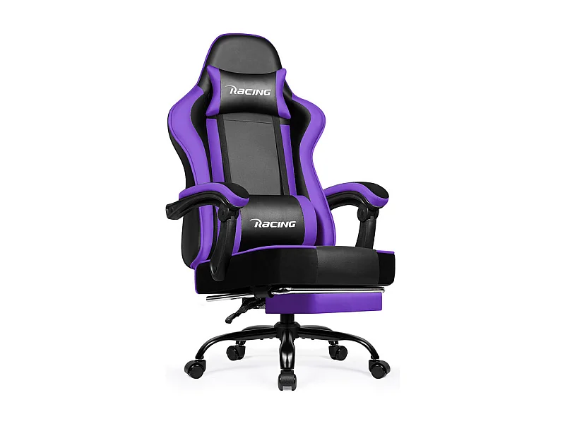 Fauteuil Gamer, Chaise De Bureau, Chaise De Gaming, Gaming Chair Avec Dossier Réglable À 170°, Siege Gaming, violet