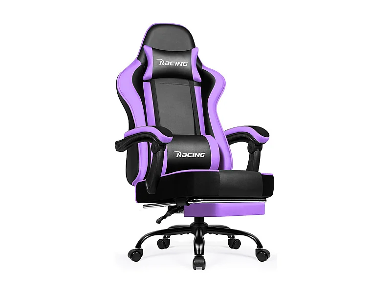 Chaise De Bureau，Fauteuil De Bureau，Fauteuil Gaming Ergonomique,Avec Dossier Réglable À 170°,Violet