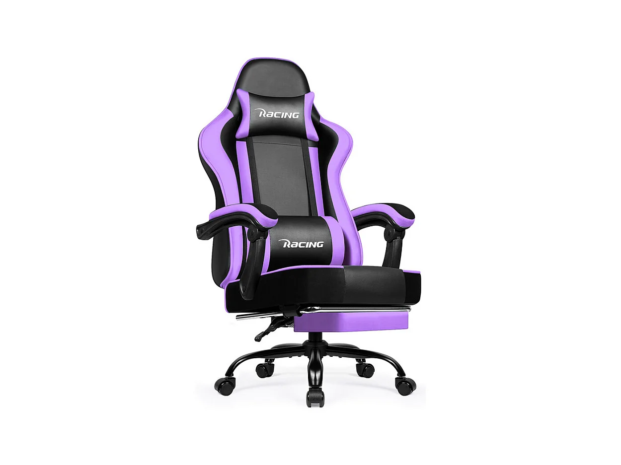 Chaise De Bureau，Fauteuil De Bureau，Fauteuil Gaming Ergonomique,Avec Dossier Réglable À 170°,Violet