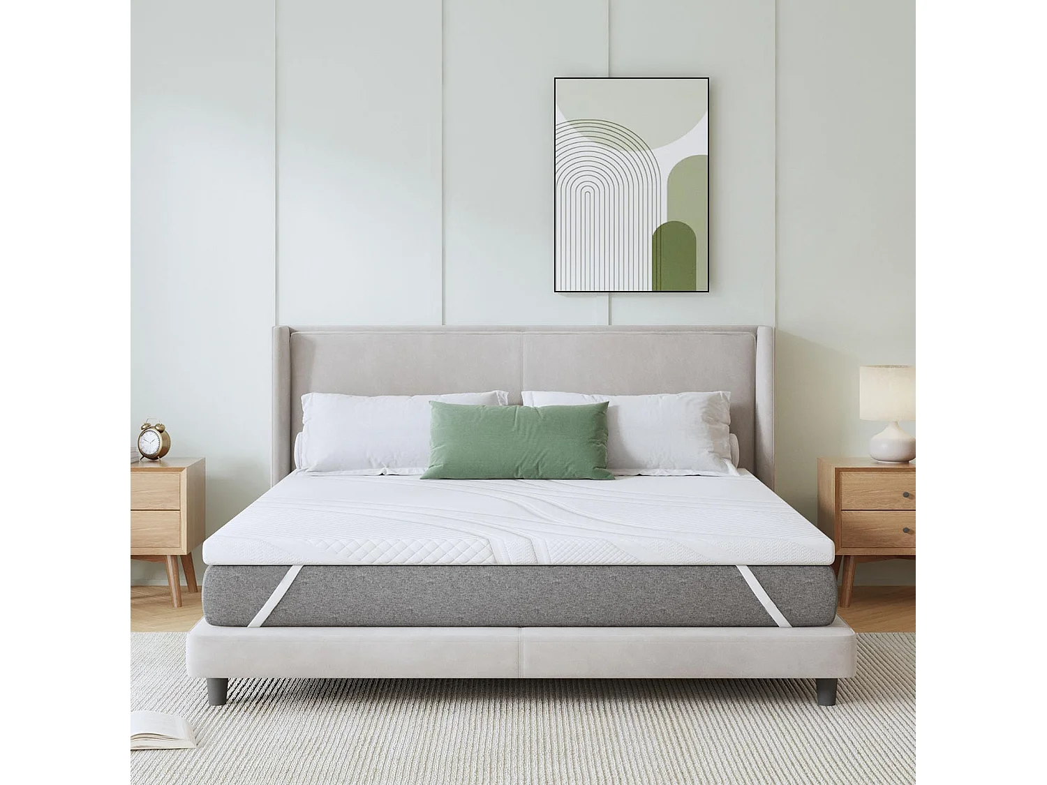 Surmatelas 160x200 cm HavenlyHome, Épaisseur de 6 cm, Mousse à haute résilience, Confort moelleux ou tonique, Ergonomique