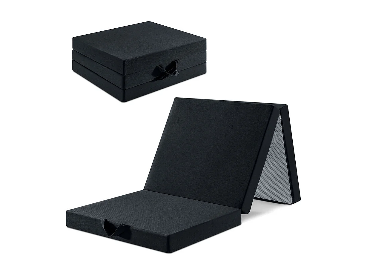 Matelas futon pliable INRE – 75x195x15 cm – Mousse polyuréthane – 1 personne – Noir