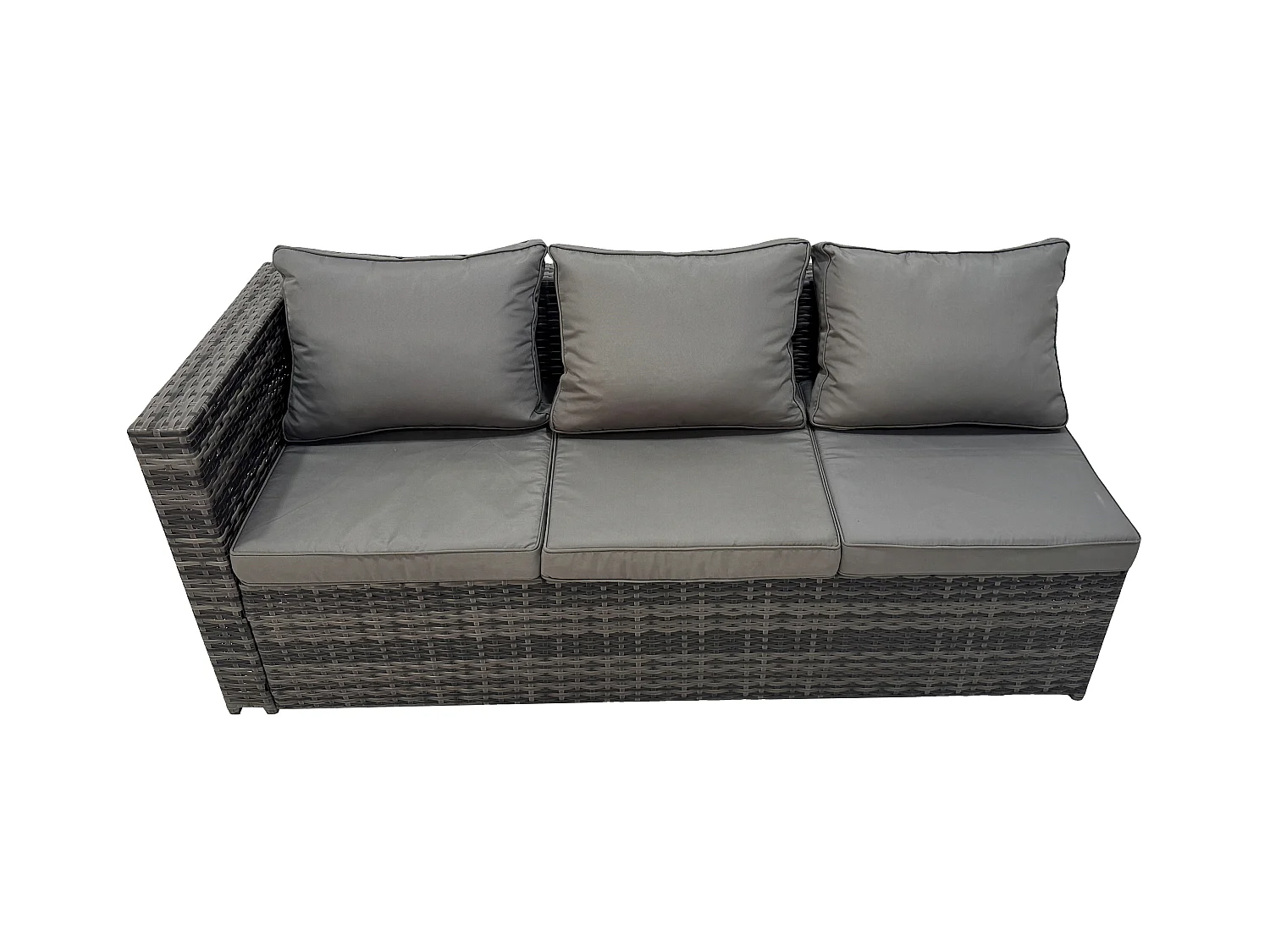 8-Sitzer Polyrattan Gartenmöbel Sets mit 2 Sesseln Couchtisch mit Kissen