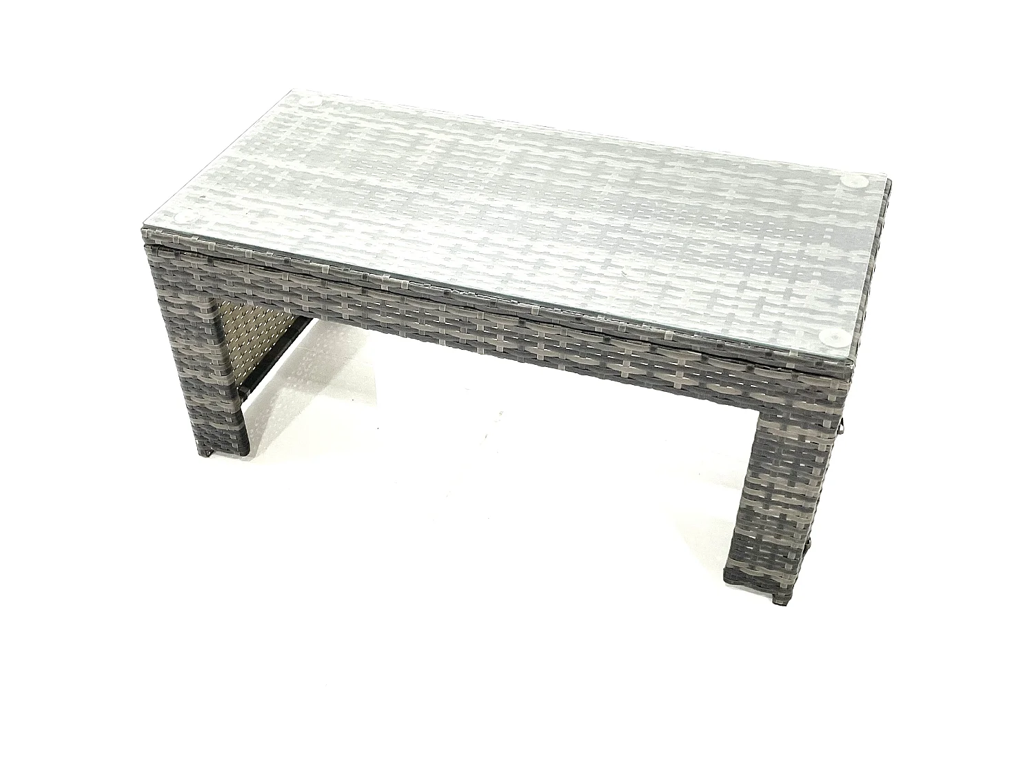 Ensemble de meubles de jardin en polyrotin 10 places avec Canapé Table basse Grand tabouret Table d'appoint Gris foncé mixte