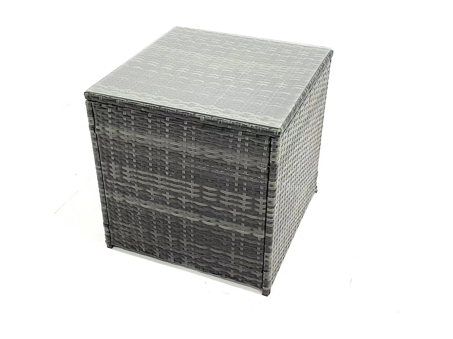 Ensemble de meubles de jardin en polyrotin 7 Pièces avec Canapé Table basse 2 Grand tabourets Table d'appoint Gris foncé mixte