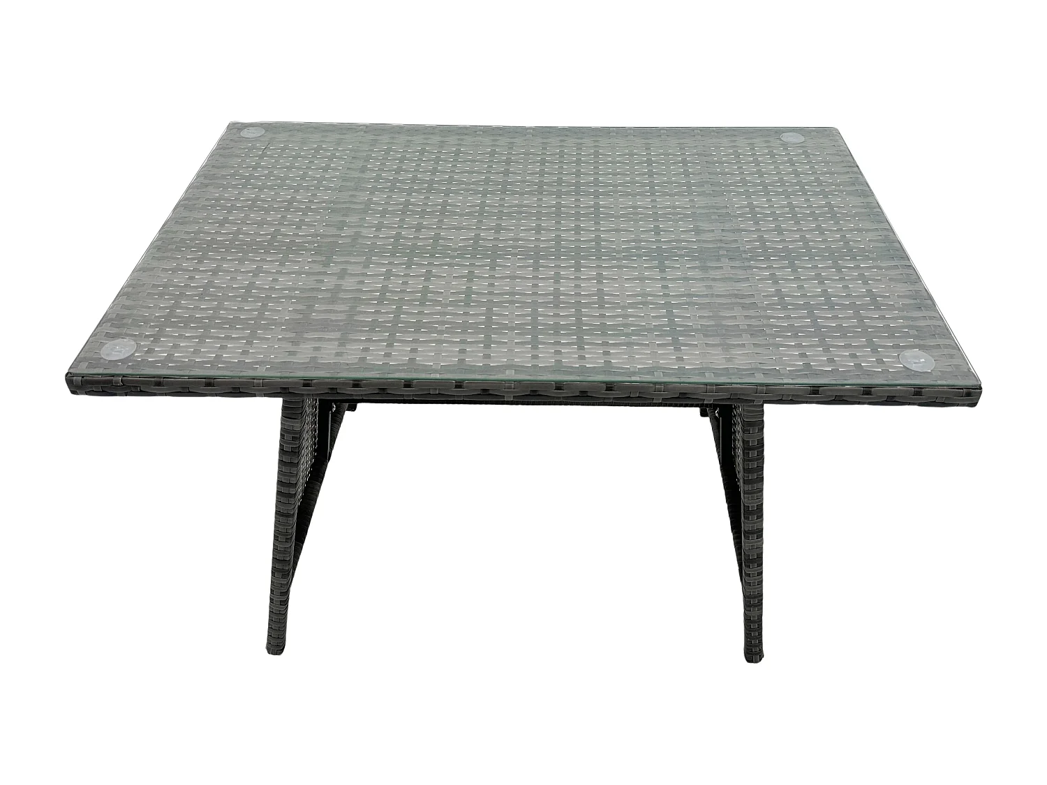 Grau Lounge Rattan Sofa Esstisch Set mit Sesseln Gartenmöbel Outdoor