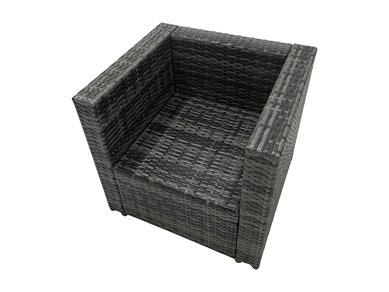 Rattan Gartenmöbel Set 7-Sitzer Garten Sofa Gas Feuertisch Set mit 3 Hockern