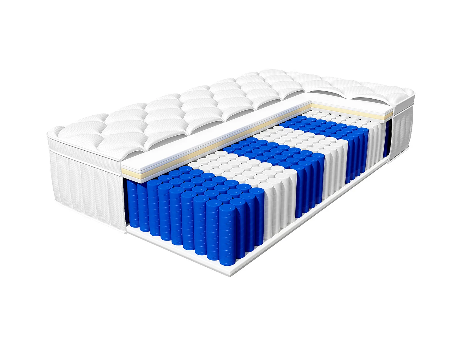 Matelas 140x200 cm à ressorts ensachés avec mémoire de forme,multiples tailles– Épaisseur 25 cm