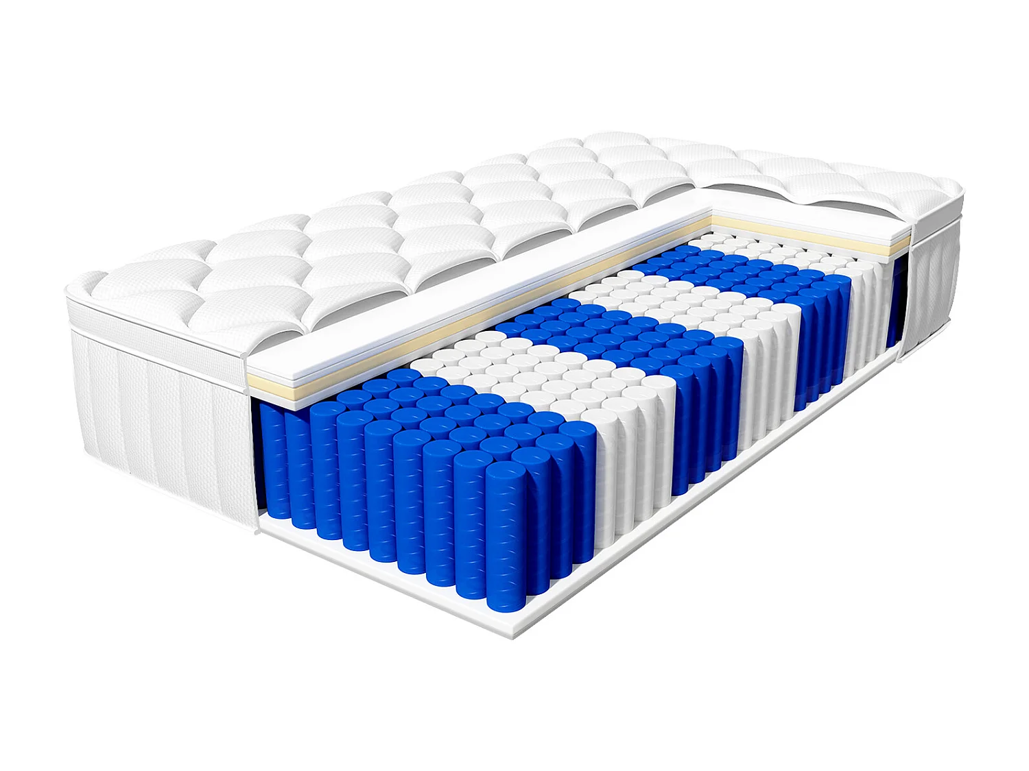 Matelas 140x200 cm à ressorts ensachés avec mémoire de forme,multiples tailles– Épaisseur 25 cm