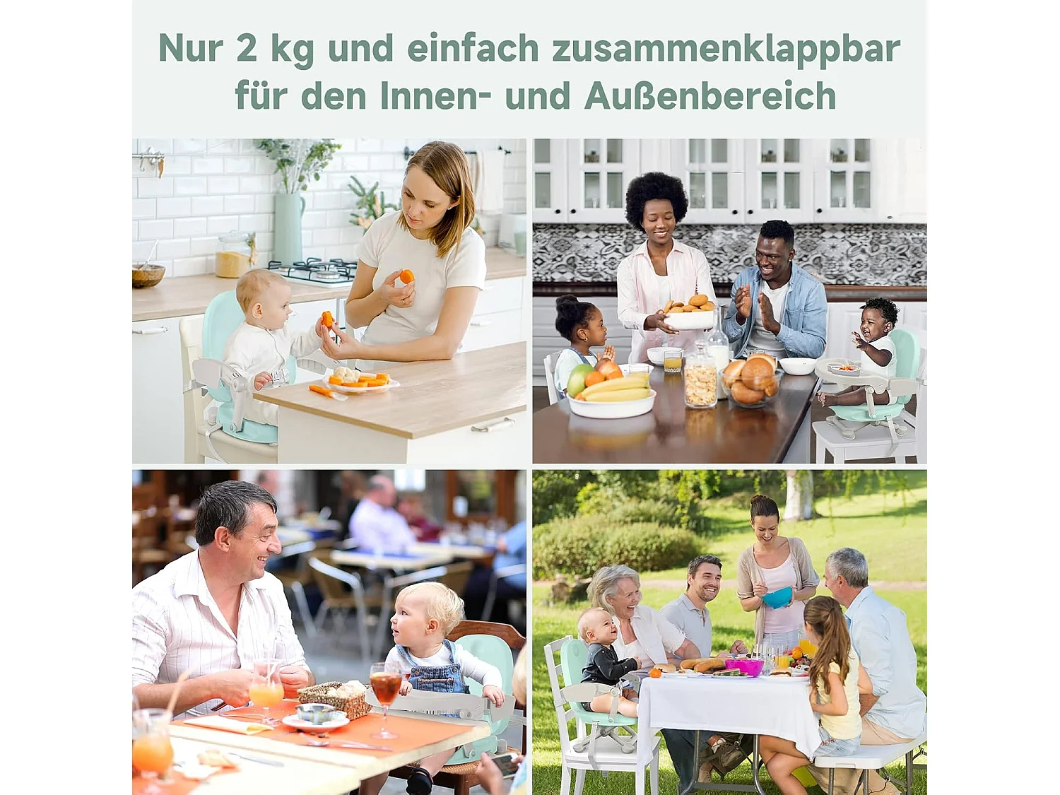 YOLEO Draagbare Kinderstoel voor baby's, Zitverhoger met veiligheidsgordel en verwijderbaar dienblad, Geschikt voor kinderen van 6 tot 36 maanden