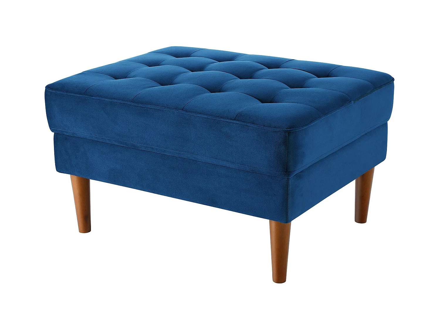 Canapé une place en tissu velours Vesgantti avec repose-pieds velours, fauteuil télé pour salon/bureau/séjour, bleu