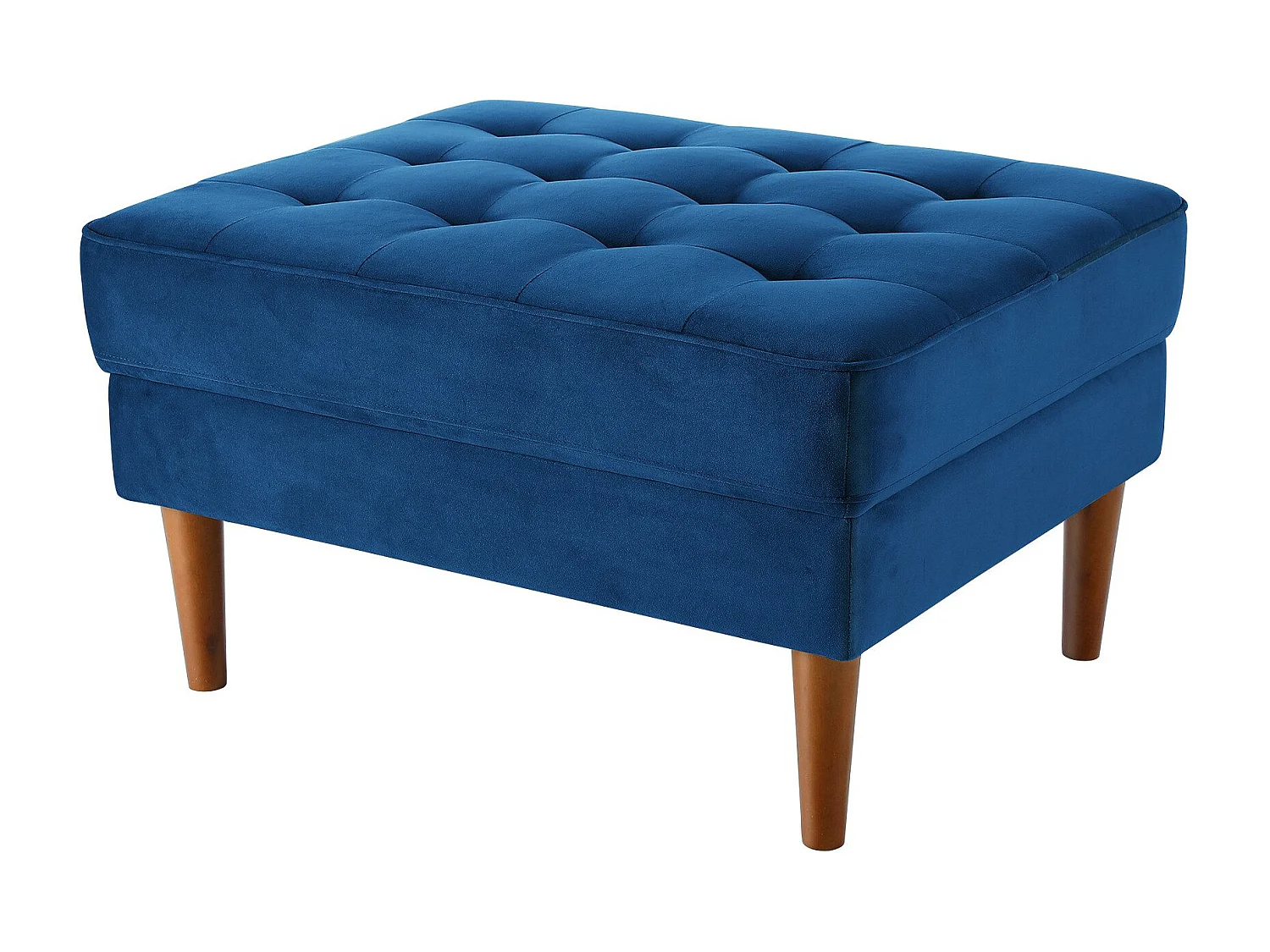 Canapé une place en tissu velours Vesgantti avec repose-pieds velours, fauteuil télé pour salon/bureau/séjour, bleu