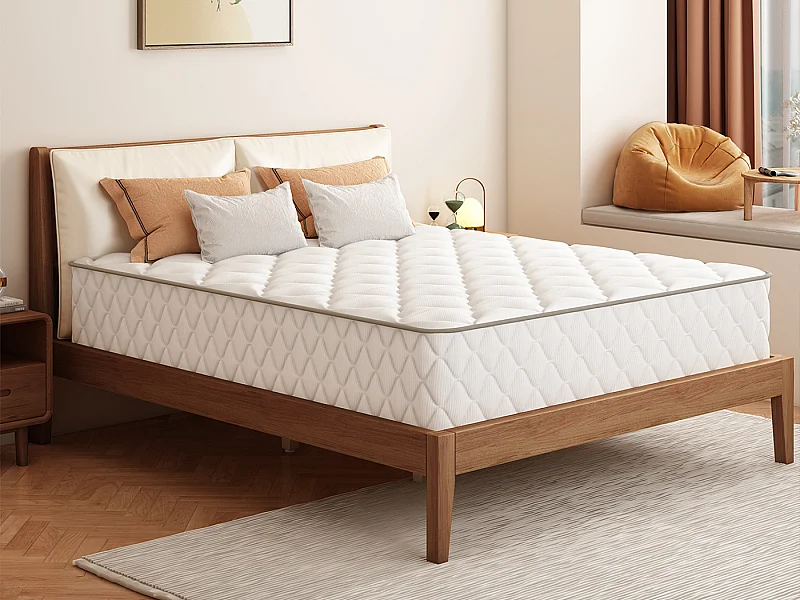 Matelas 90x200,Matelas Ressorts Ensachés Épaisseur 22cm,Conception Ergonomique 7 Zones,Matelas Anti-Allergique avec Housse Lavable