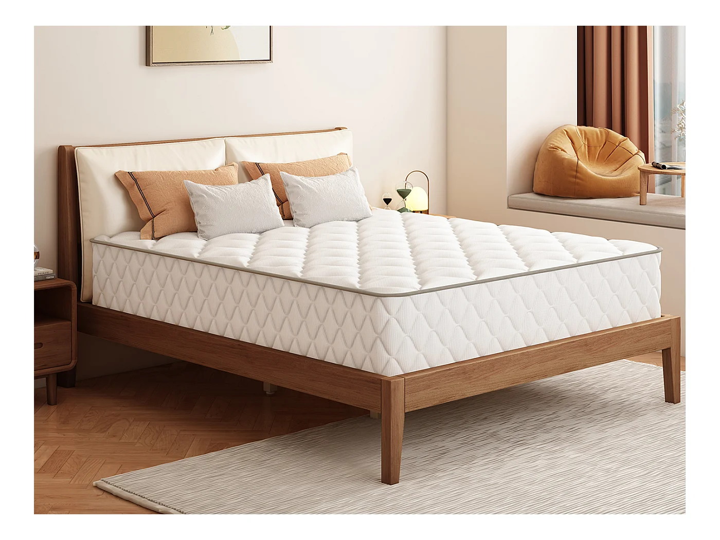 Matelas 90x200,Matelas Ressorts Ensachés Épaisseur 22cm,Conception Ergonomique 7 Zones,Matelas Anti-Allergique avec Housse Lavable
