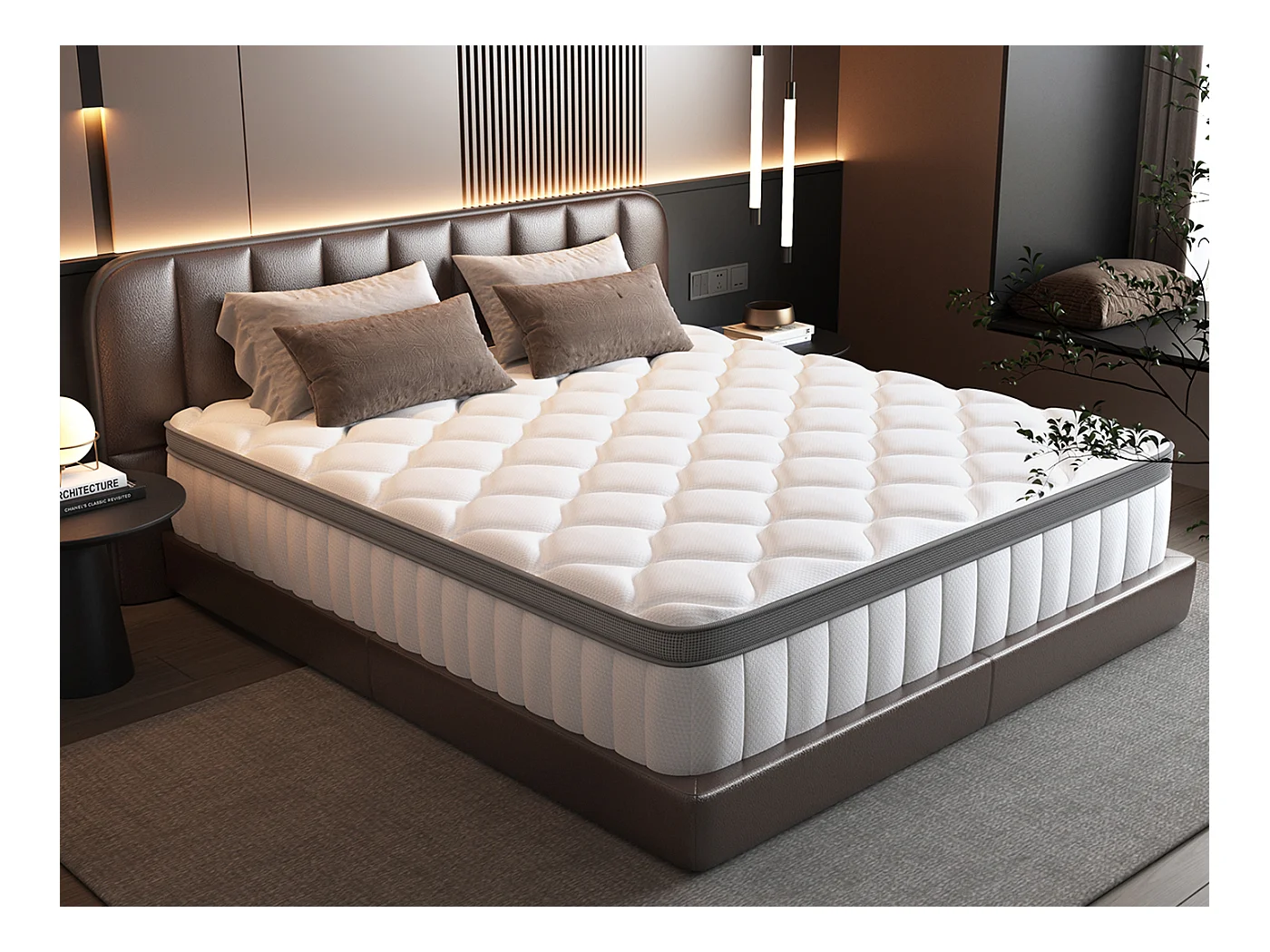 Matelas 90 x 190 cm Ressorts  ,25 cm Épaisseur,Support Ergonomique 7 Zones pour la Protection de la Colonne Vertébrale, Drap Housse Offert