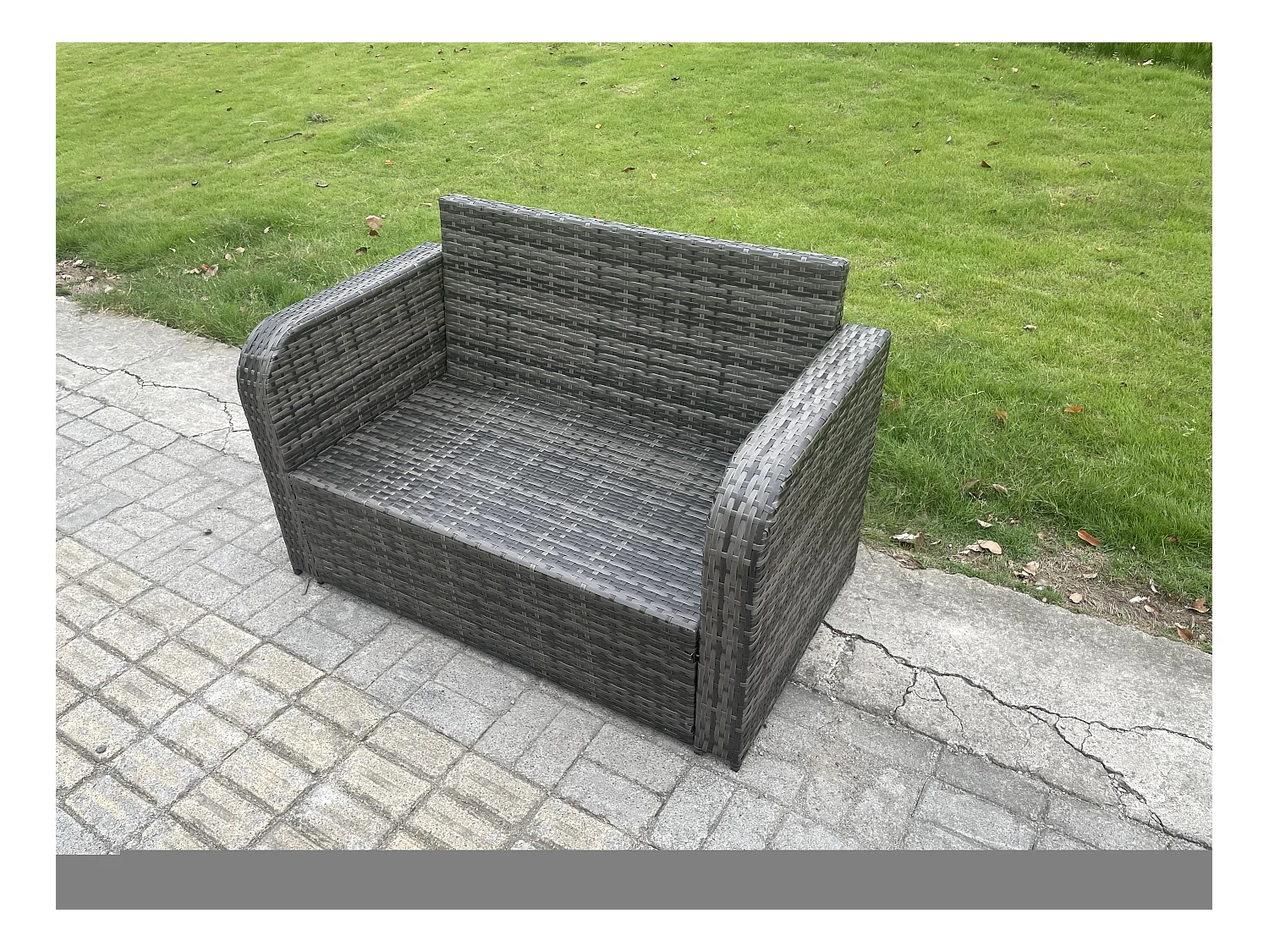 Ensemble de meubles de jardin en polyrotin avec Table basse rectangulaire Canapé à deux places