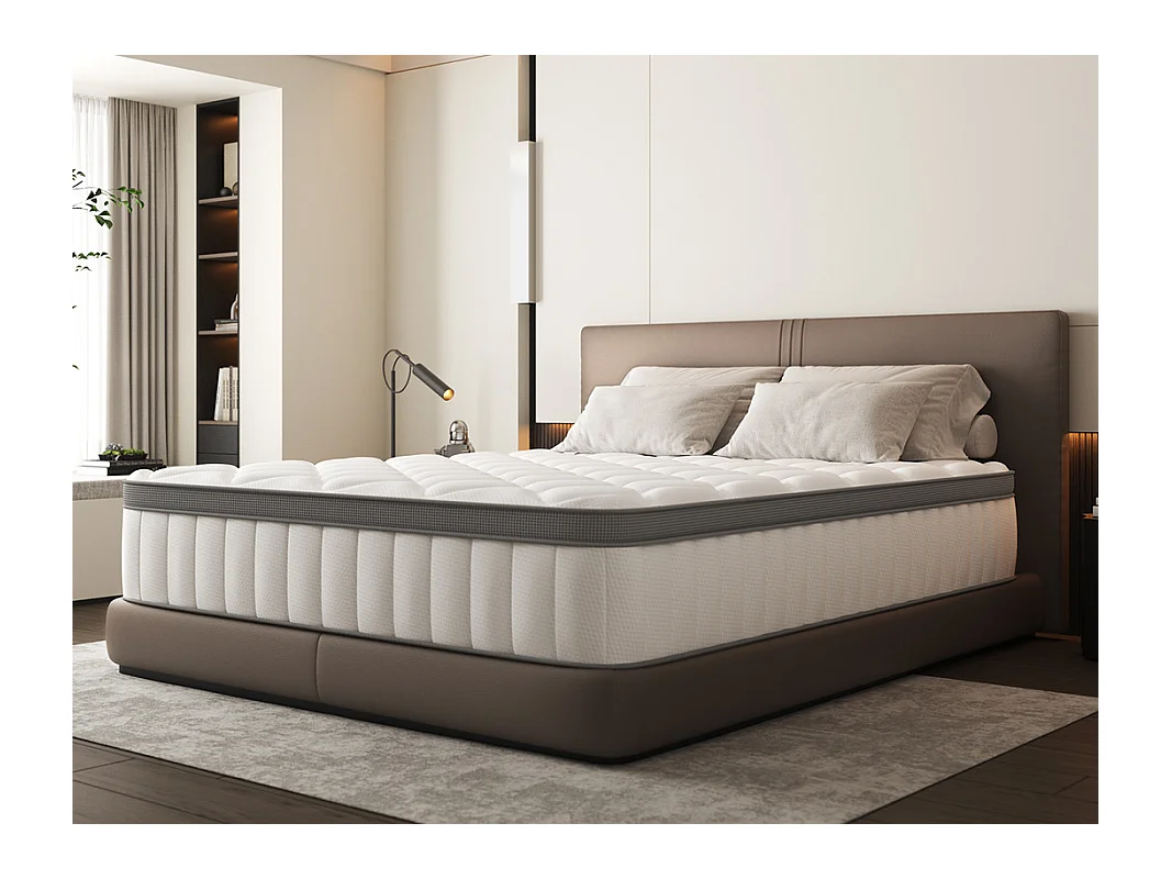 Matelas 140 x 190 cm Ressorts ,25 cm Épaisseur,Support Ergonomique 7 Zones pour la Protection de la Colonne Vertébrale, Drap Housse Offert