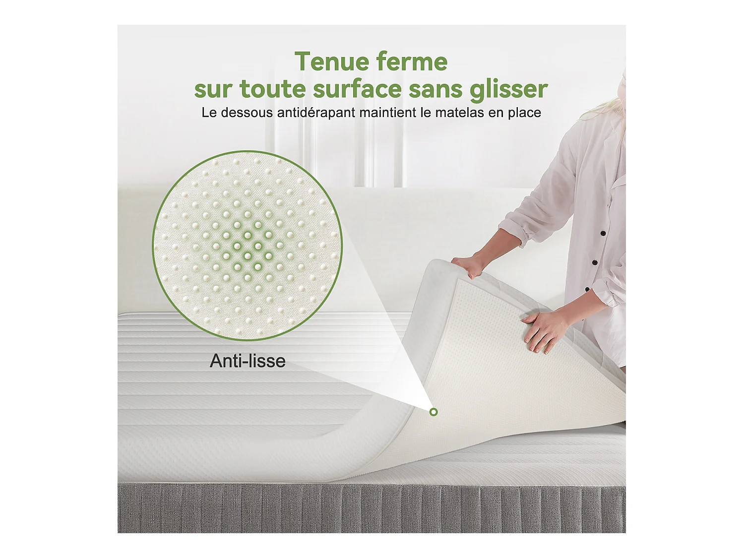 Matelas 90 x 190 cm et mémoire de forme ép.5cm