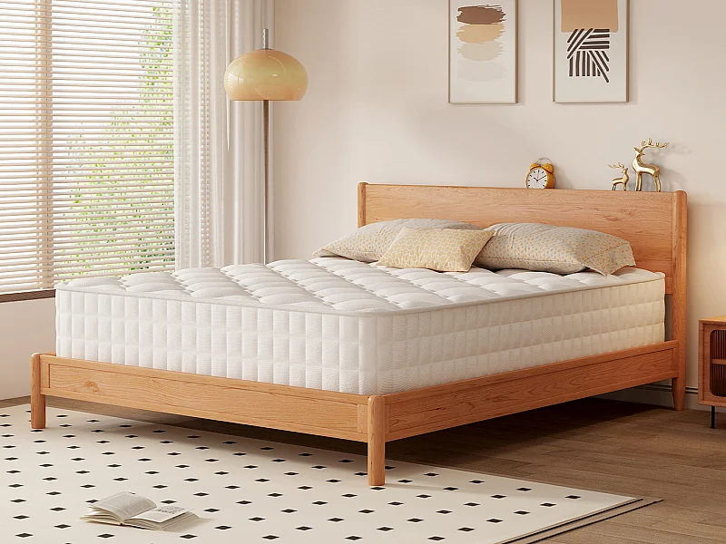 Matelas 140 x 190 cm ressorts,ensachés ép. 22 cm, ergonomique 7 zones, avec housse, mousse mémoire, anti-acariens et antibactérien
