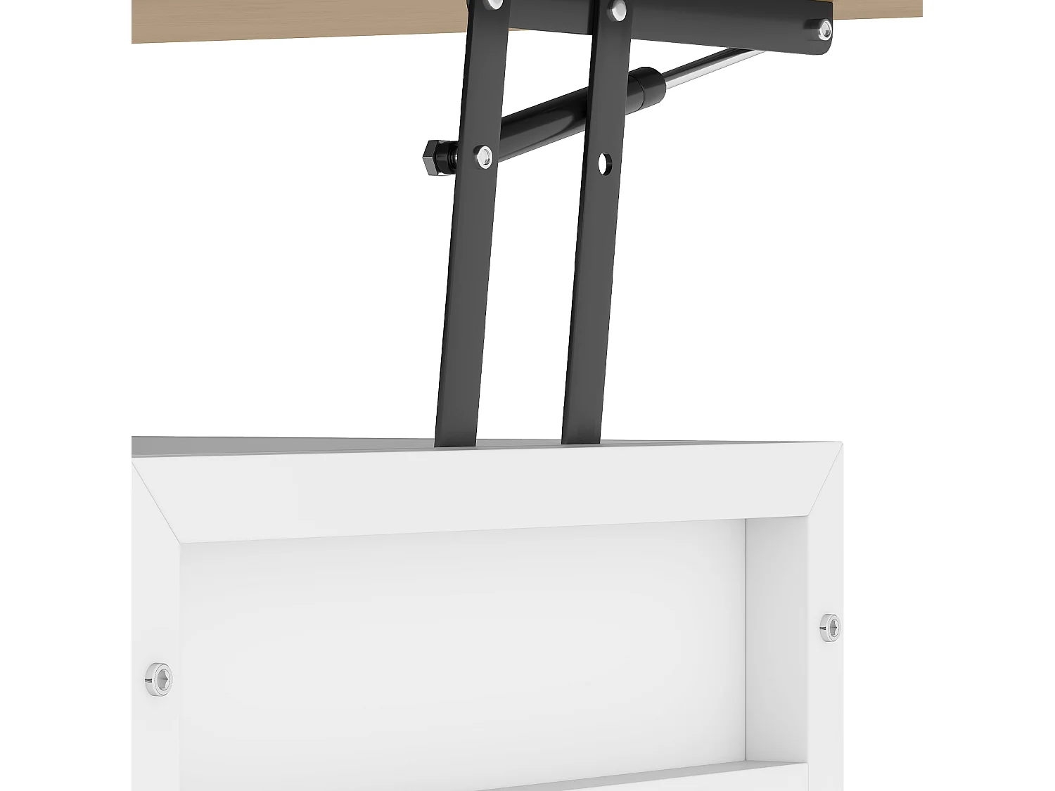 Table basse réglable en hauteur avec rangement, table de salon à LED, prise de courant, marbre blanc