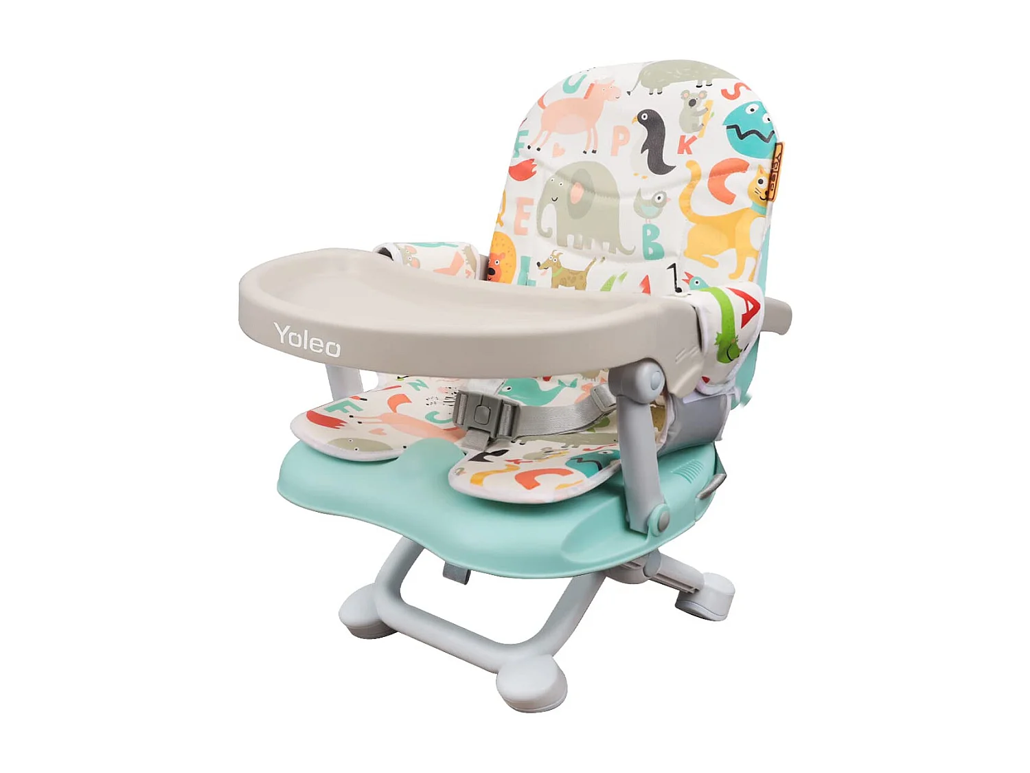 Chaise haute portable YOLEO pour bébé, avec ceinture de sécurité, plateau amovible et coussin en PU, convient aux enfants de 6 à 36 mois