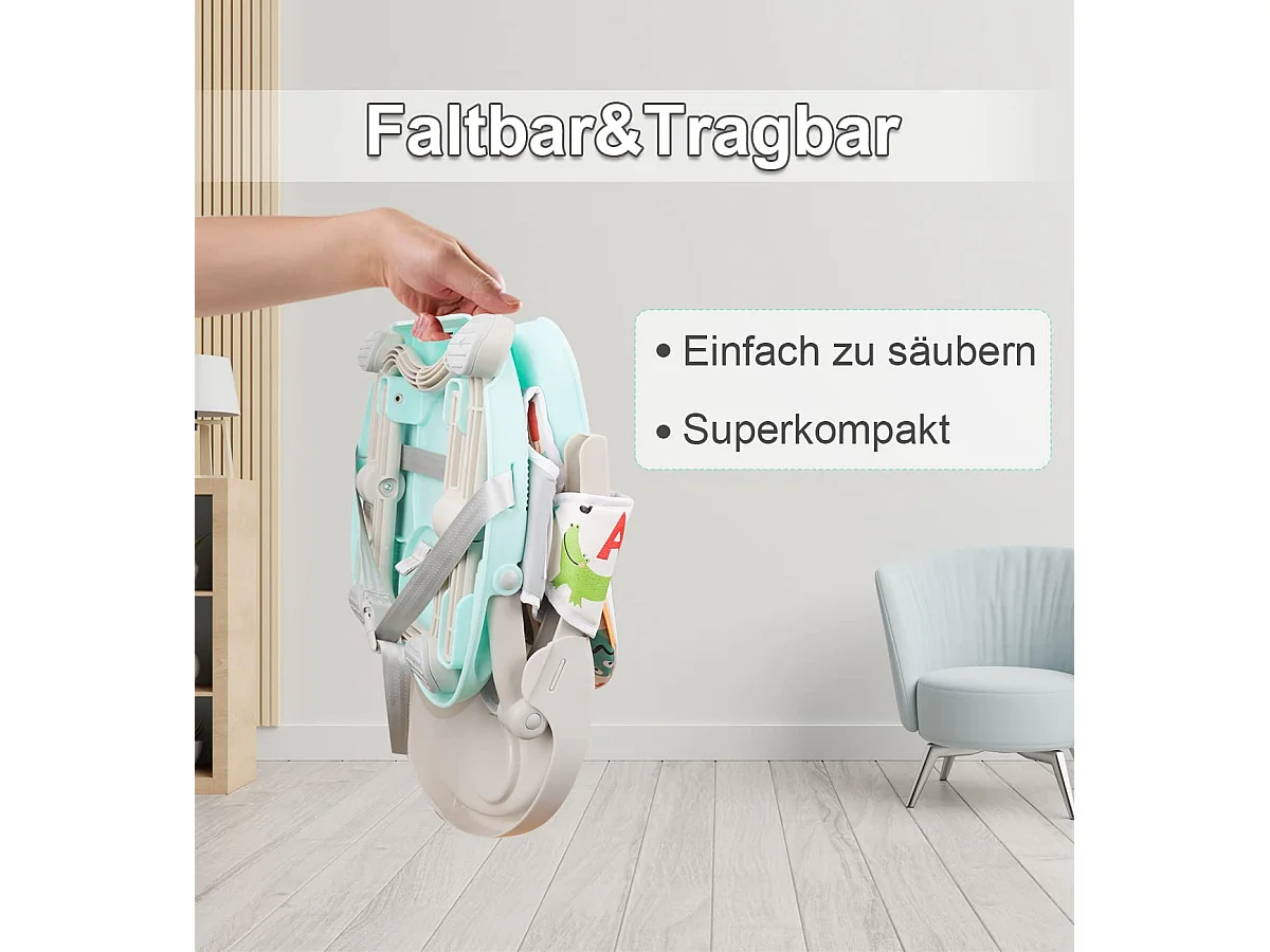 Chaise haute portable YOLEO pour bébé, avec ceinture de sécurité, plateau amovible et coussin en PU, convient aux enfants de 6 à 36 mois