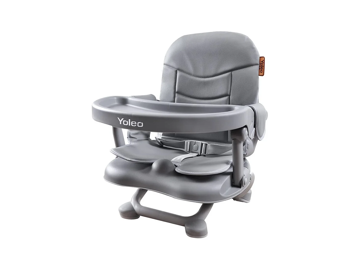 Seggiolone portatile YOLEO per bebè, con cintura di sicurezza, vassoio removibile e cuscino in PU, adatto per bambini da 6 a 36 mesi