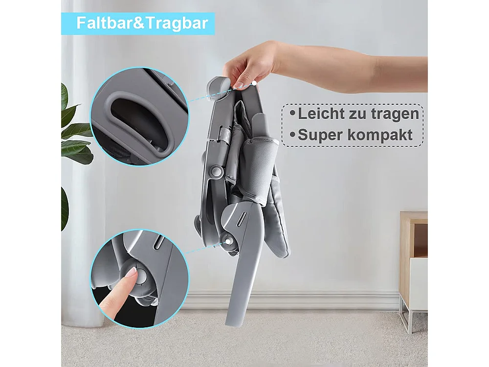 Chaise haute portable YOLEO pour bébé, avec ceinture de sécurité, plateau amovible et coussin en PU, convient aux enfants de 6 à 36 mois