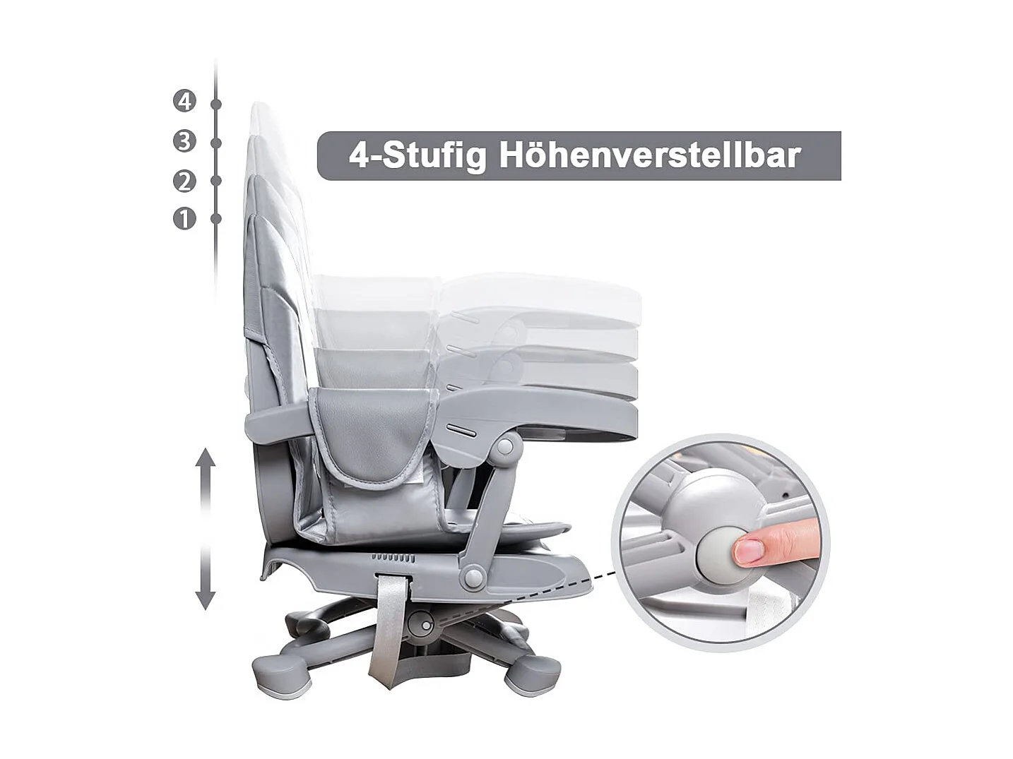 Chaise haute portable YOLEO pour bébé, avec ceinture de sécurité, plateau amovible et coussin en PU, convient aux enfants de 6 à 36 mois