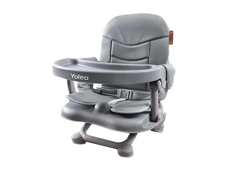 Chaise haute portable YOLEO pour bébé, avec ceinture de sécurité, plateau amovible et coussin en PU, convient aux enfants de 6 à 36 mois