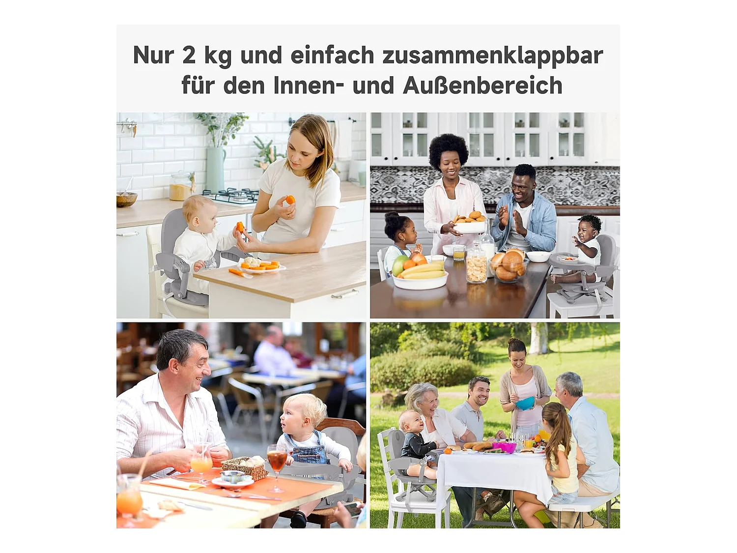 Seggiolone portatile YOLEO per neonati, Seggiolino rialzato con cintura di sicurezza e vassoio removibile, Adatto a bambini dai 6 ai 36 mesi