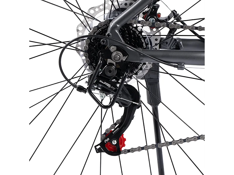 Mountainbike, 29-Zoll-Aluminiumrahmen, 21 Gänge, mechanische Scheibenbremsen, max. 120 kg, vormontiert, für Erwachsene mit einer Körpergröße von 175–190 cm