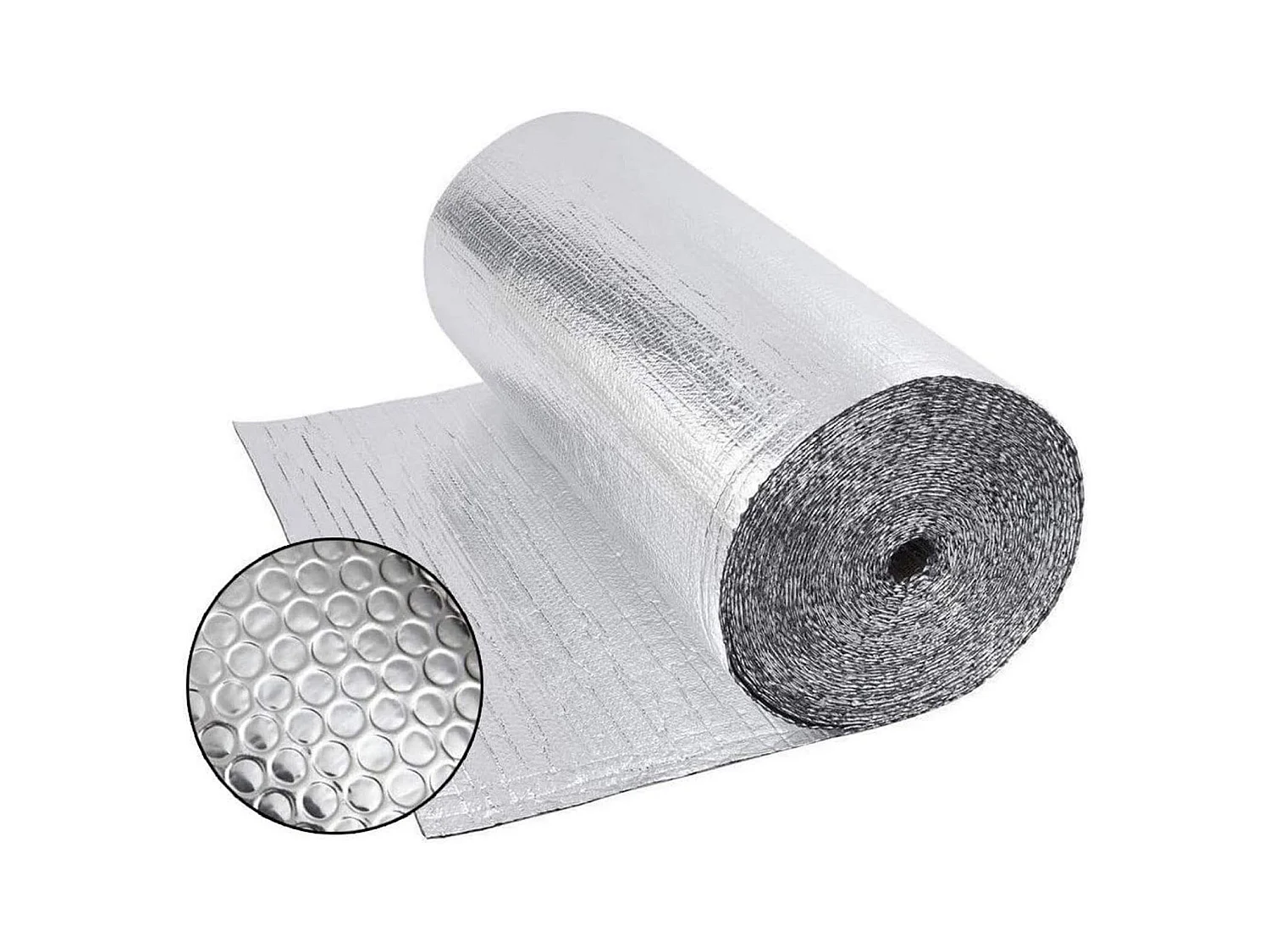 Isolant thermique 0,6x10m (6㎡), film aluminium double face 4mm, résistant, réflecteur chaleur/froid, idéal pour toit, mur, voiture et fenêtre