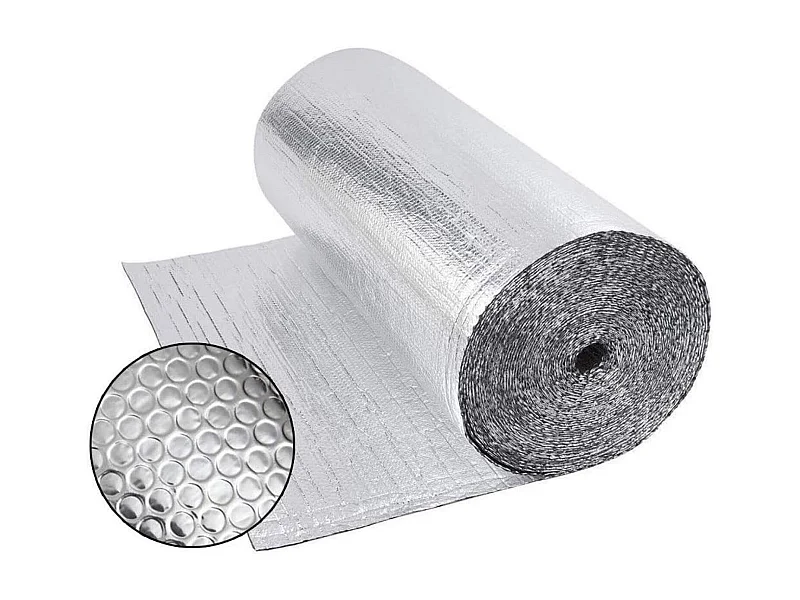 Thermische isolatie 0,6x10m (6㎡), 4mm dubbelzijdige aluminiumfolie, duurzaam, warmte-/koudereflector, ideaal voor dak, muur, auto en raam