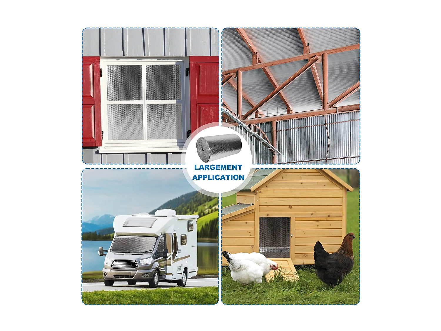 1x20m thermische isolatie, 5-6mm, dubbellaags gealuminiseerde bubbelfolie, duurzame warmtereflector voor dak, auto en raam