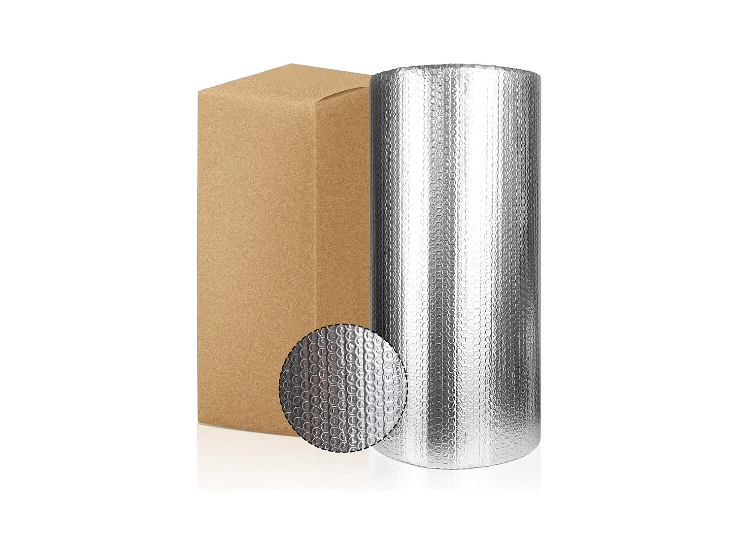 Isolant thermique 0.6x25m, 5-6mm, film à bulles aluminisé double couche, réflecteur de chaleur durable pour toit, voiture et fenêtre
