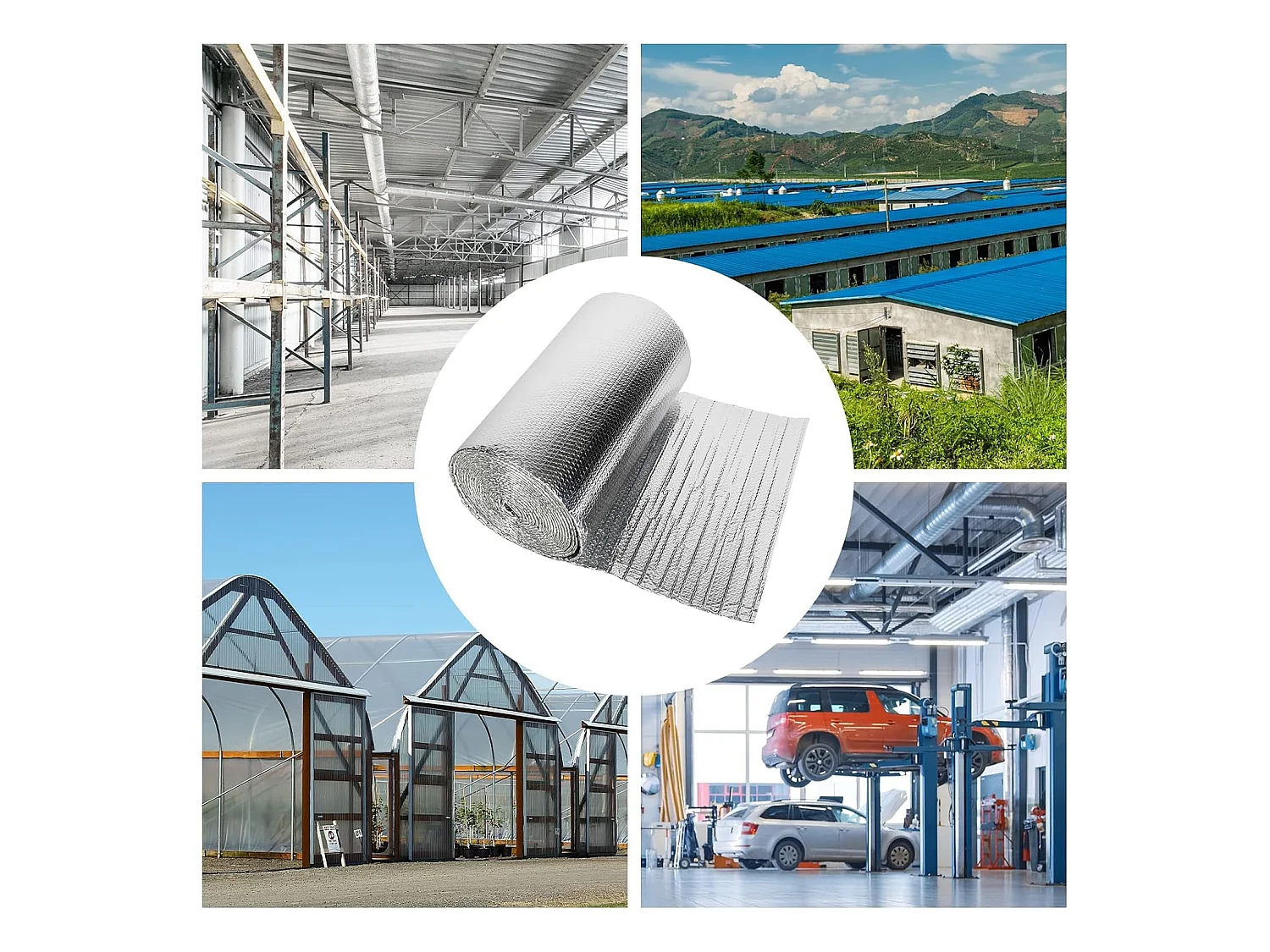 Thermische isolatie 1x30m, 4mm dubbelzijdige gealuminiseerde folie, resistent, warmtereflecterend, beschermt tegen de kou, ideaal voor ramen, auto's en radiatoren