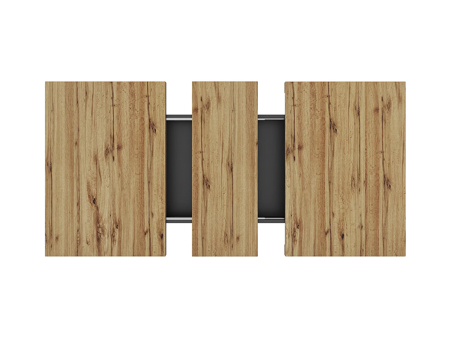 Table à manger extensible 110-140×80cm - 4-6 personnes - 2 portes en rotin PE - style rétro - Noir + Naturel