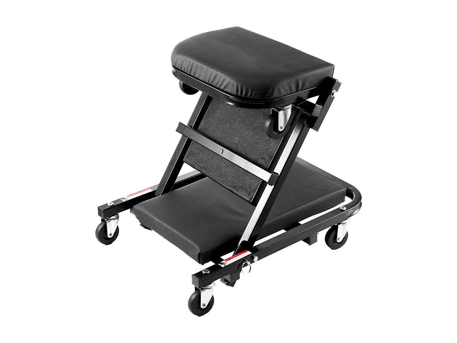 Tabouret de Garage Pliable de 102cm, Chariot de Visite SucceBuy, Capacité de Charge de 204kg, Équipé de Six Roulettes Pivotantes à 360° de 6.1 cm