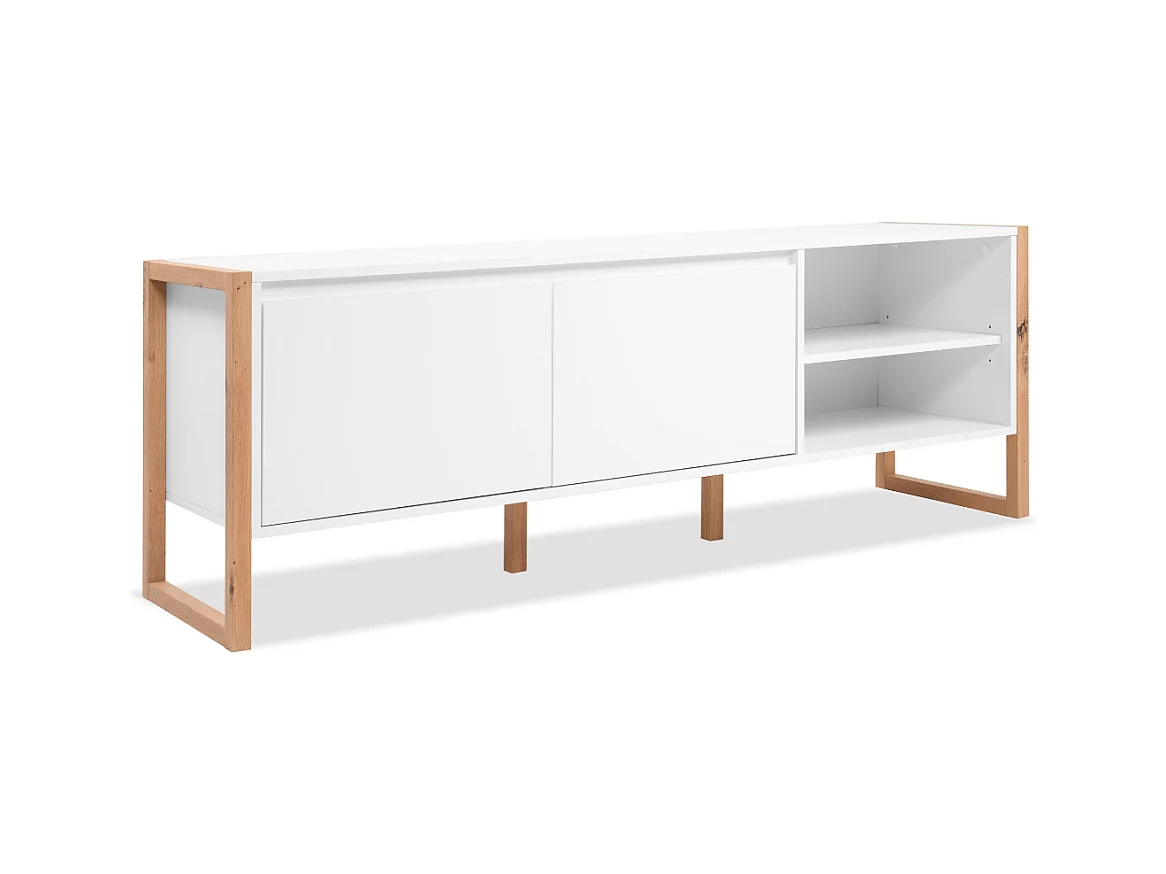 Mueble de TV de 160 cm con 2 puertas y 2 baldas - Denver