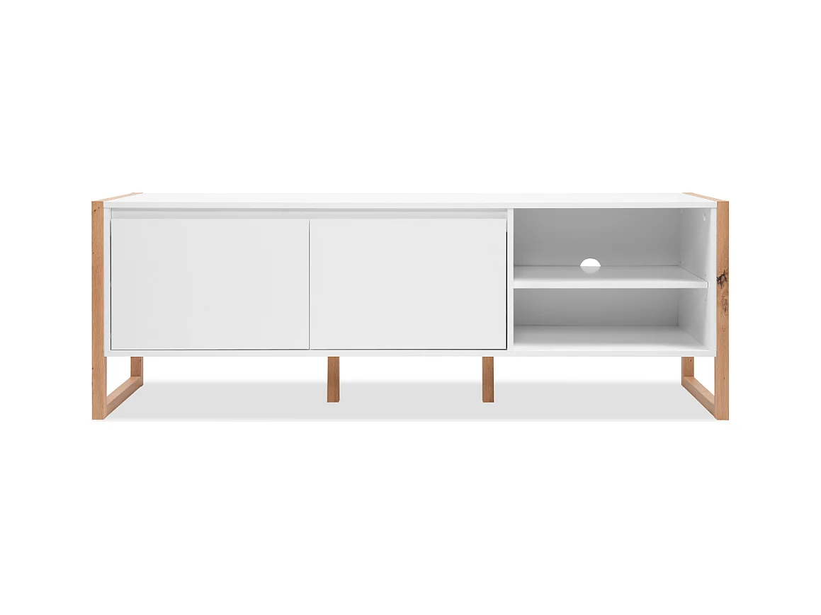 Meuble TV 2 portes et 2 niches L160 cm - DENVER