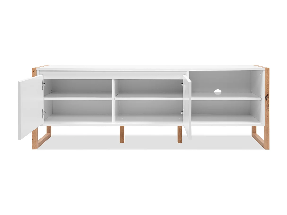 Meuble TV 2 portes et 2 niches L160 cm - DENVER