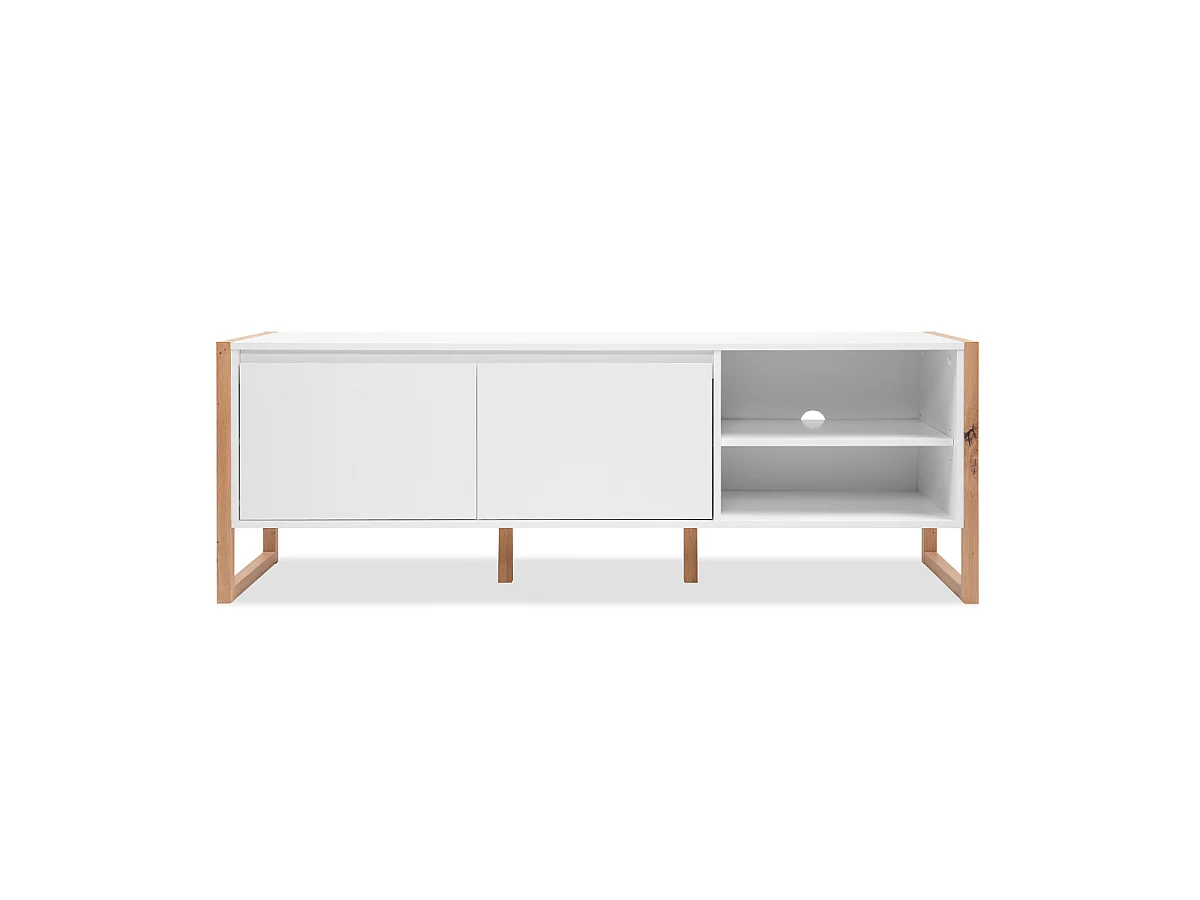 Meuble TV 2 portes et 2 niches L160 cm - DENVER