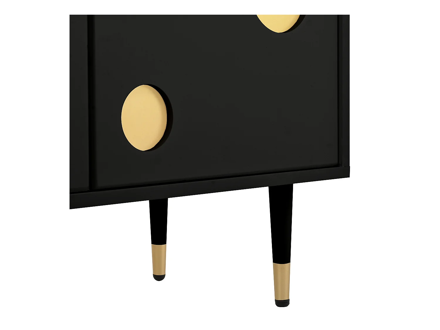 Meuble TV 170x36x54 cm - 4 portes - poignées dissimulées - pieds réglables - MDF - noir