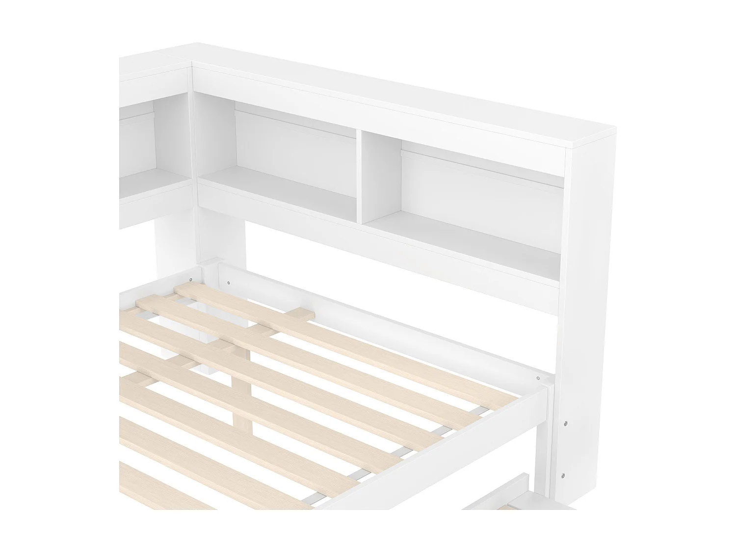 Divano letto 140x200 cm - Con letto estraibile - con presa di corrente + 2 USB - con rete a doghe - bianco (materasso non incluso)